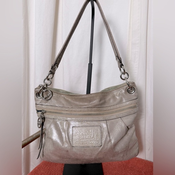 Coach Poppy 17048 Metallic Shoulder Handbag Purse - Picture 1 of 11